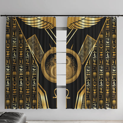 Egypt Ouroboros Window Curtain Ancient Mythology Infinity Serpent Gold