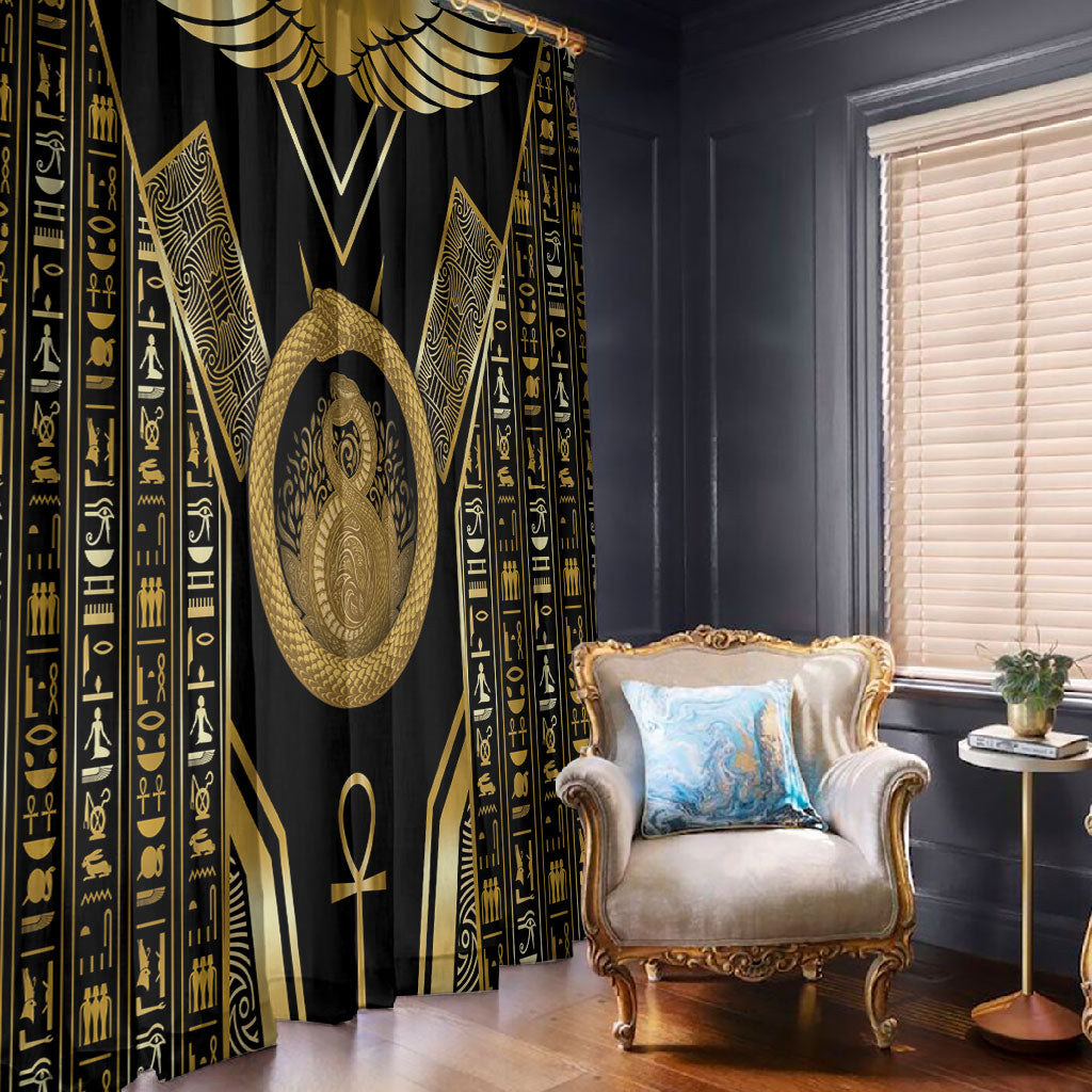 Egypt Ouroboros Window Curtain Ancient Mythology Infinity Serpent Gold