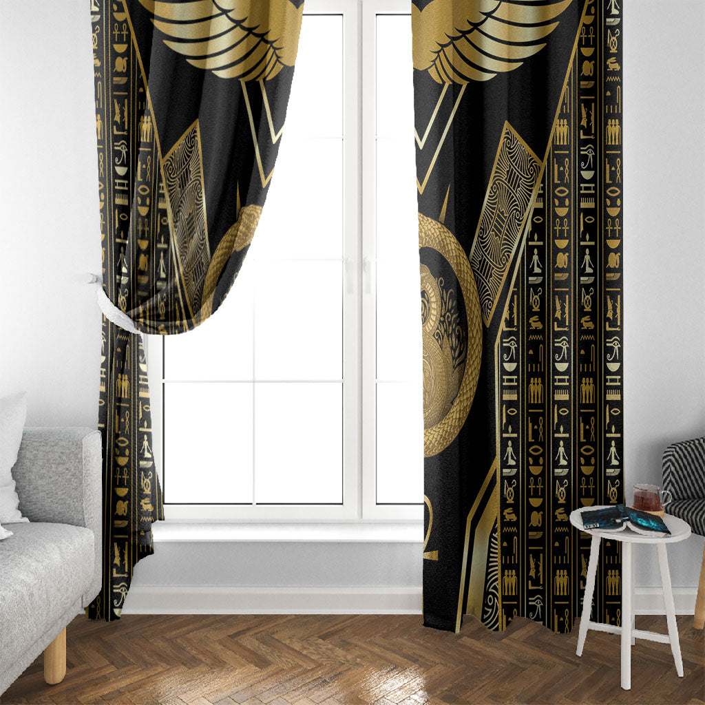 Egypt Ouroboros Window Curtain Ancient Mythology Infinity Serpent Gold