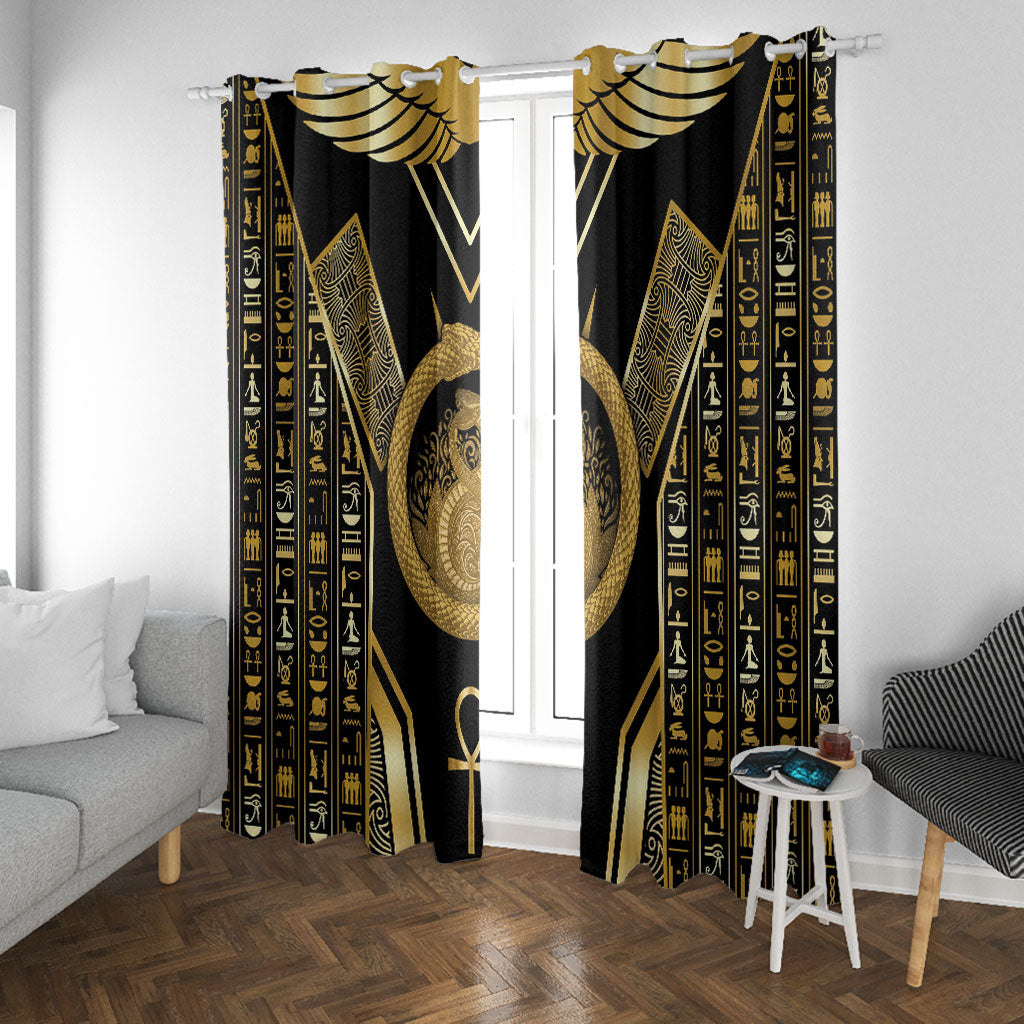 Egypt Ouroboros Window Curtain Ancient Mythology Infinity Serpent Gold