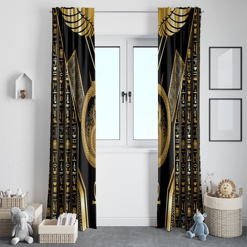 Egypt Ouroboros Window Curtain Ancient Mythology Infinity Serpent Gold