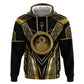 Egypt Ouroboros Zip Hoodie Ancient Mythology Infinity Serpent Gold