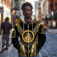 Egypt Ouroboros Zip Hoodie Ancient Mythology Infinity Serpent Gold
