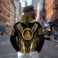 Egypt Ouroboros Zip Hoodie Ancient Mythology Infinity Serpent Gold