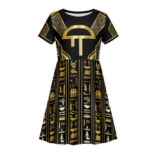 Egypt Amenta Kid Short Sleeve Dress Ancient Mythology Underworld Realm