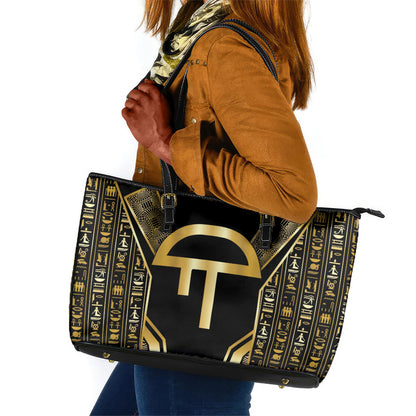 Egypt Amenta Leather Tote Bag Ancient Mythology Underworld Realm