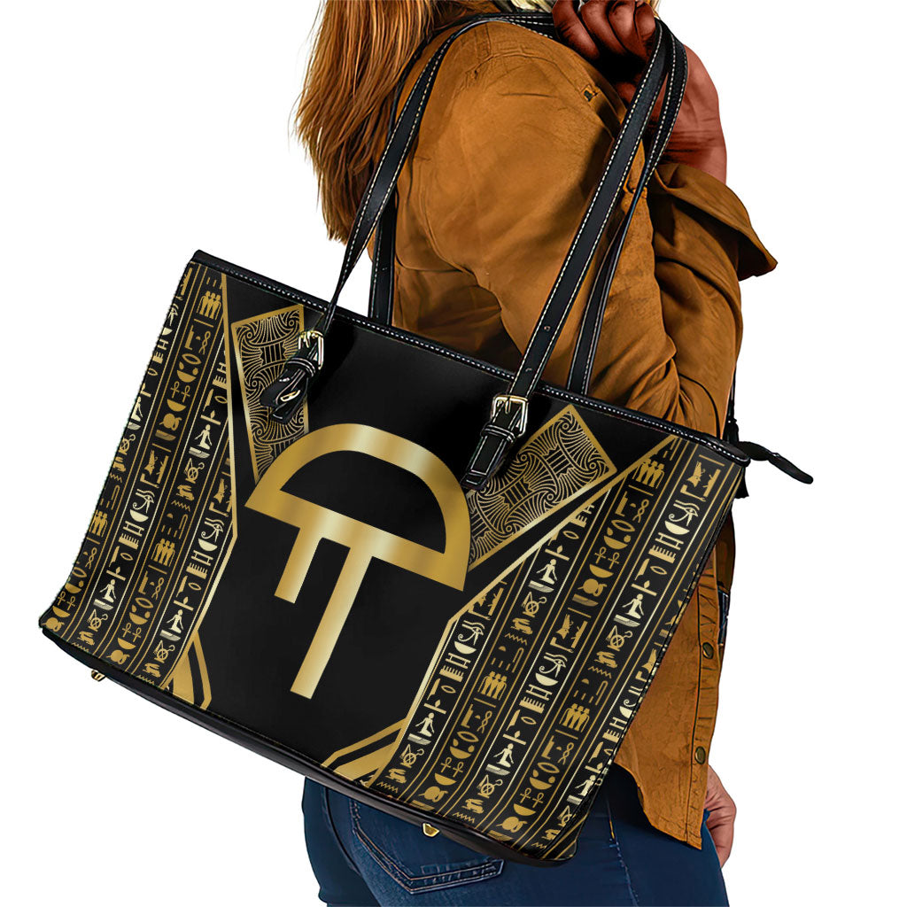 Egypt Amenta Leather Tote Bag Ancient Mythology Underworld Realm
