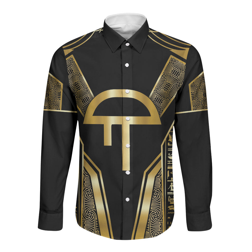 Egypt Amenta Long Sleeve Button Shirt Ancient Mythology Underworld Realm
