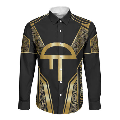 Egypt Amenta Long Sleeve Button Shirt Ancient Mythology Underworld Realm