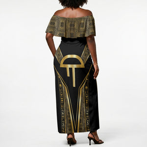 Egypt Amenta Off Shoulder Maxi Dress Ancient Mythology Underworld Realm