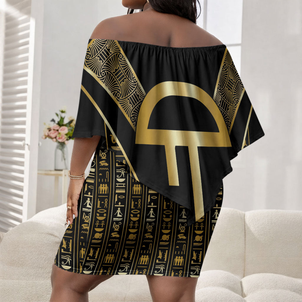 Egypt Amenta Off Shoulder Short Dress Ancient Mythology Underworld Realm