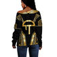 Egypt Amenta Off Shoulder Sweater Ancient Mythology Underworld Realm