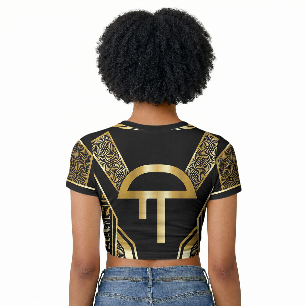 Egypt Amenta Raglan Cropped T shirt Ancient Mythology Underworld Realm