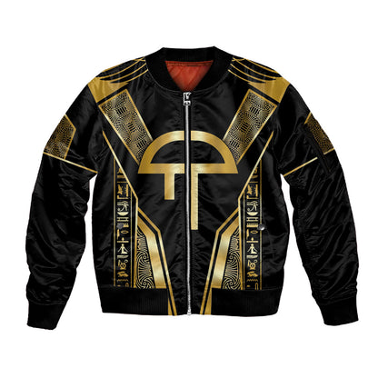 Egypt Amenta Sleeve Zip Bomber Jacket Ancient Mythology Underworld Realm