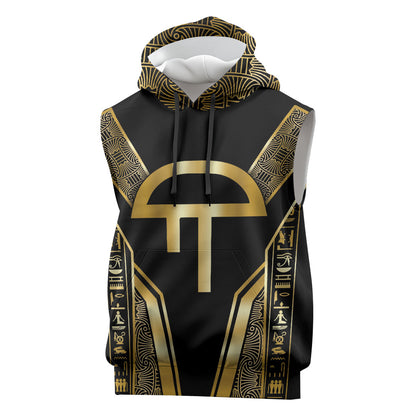 Egypt Amenta Sleeveless Hoodie Ancient Mythology Underworld Realm