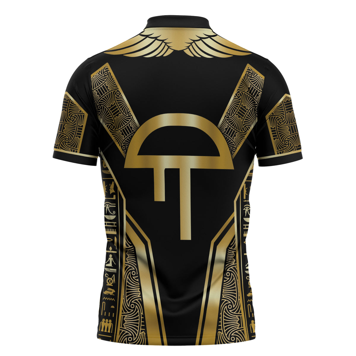 Egypt Amenta Zipper Polo Shirt Ancient Mythology Underworld Realm
