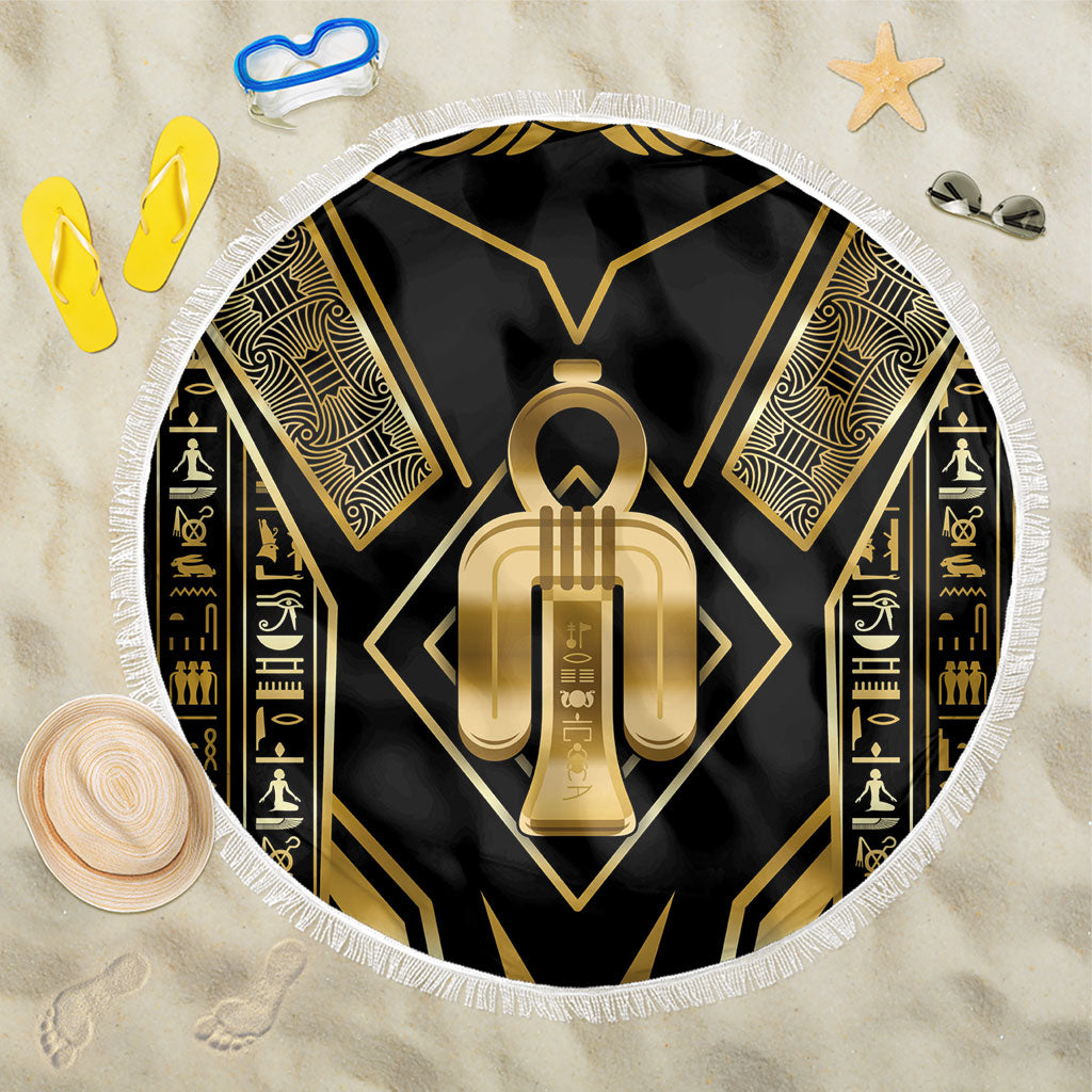 Egypt Tyet Beach Blanket Ancient Mythology Knot Of Isis Gold