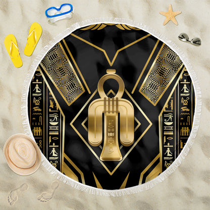 Egypt Tyet Beach Blanket Ancient Mythology Knot Of Isis Gold