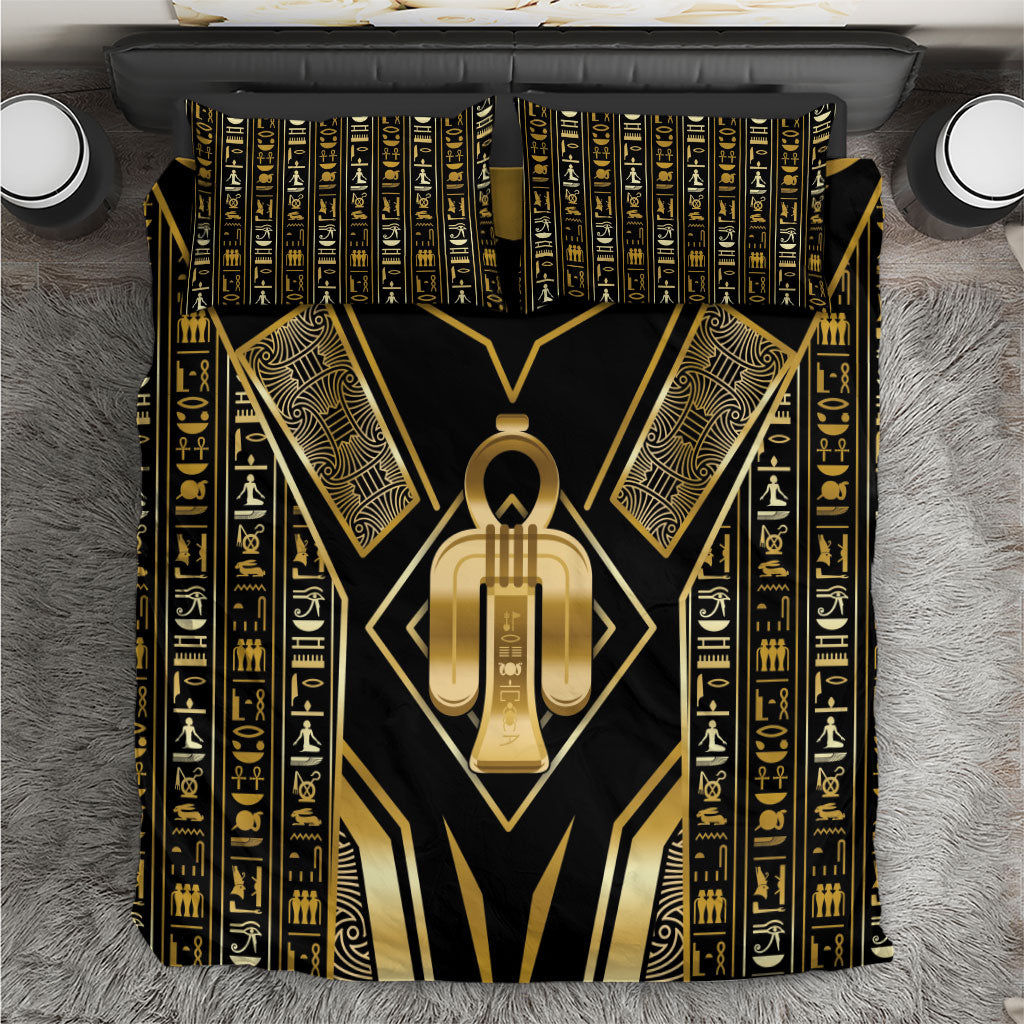 Egypt Tyet Bedding Set Ancient Mythology Knot Of Isis Gold