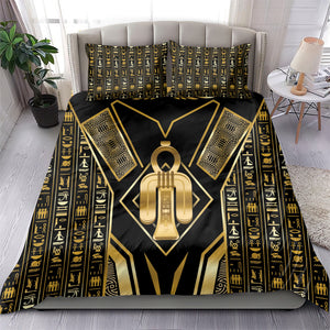 Egypt Tyet Bedding Set Ancient Mythology Knot Of Isis Gold