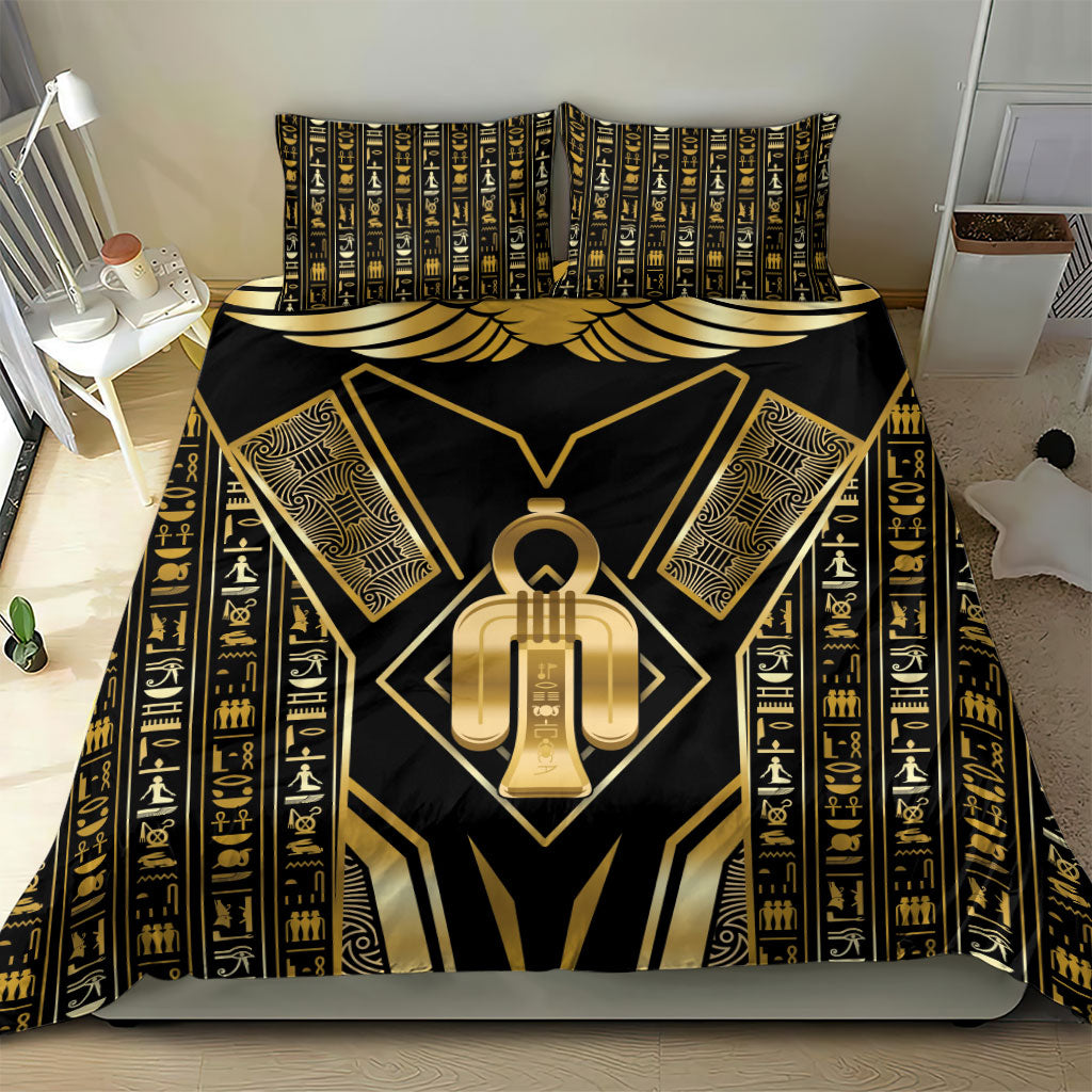 Egypt Tyet Bedding Set Ancient Mythology Knot Of Isis Gold