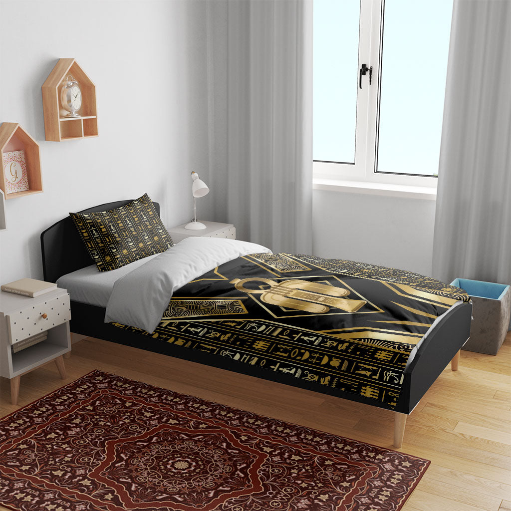 Egypt Tyet Bedding Set Ancient Mythology Knot Of Isis Gold