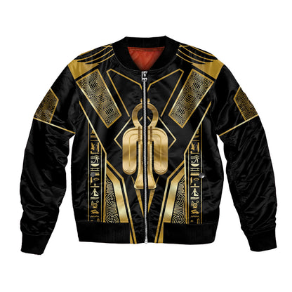 Egypt Tyet Bomber Jacket Ancient Mythology Knot Of Isis Gold
