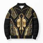 Egypt Tyet Bomber Puffer Jacket Ancient Mythology Knot Of Isis Gold