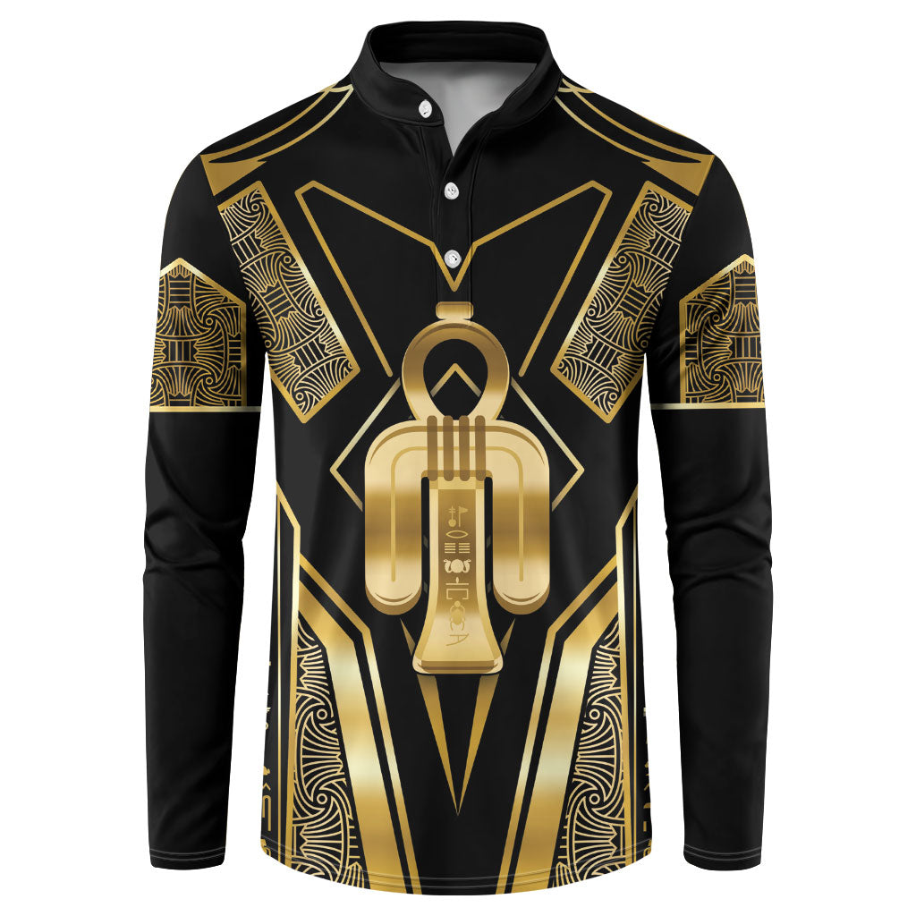 Egypt Tyet Button Sweatshirt Ancient Mythology Knot Of Isis Gold