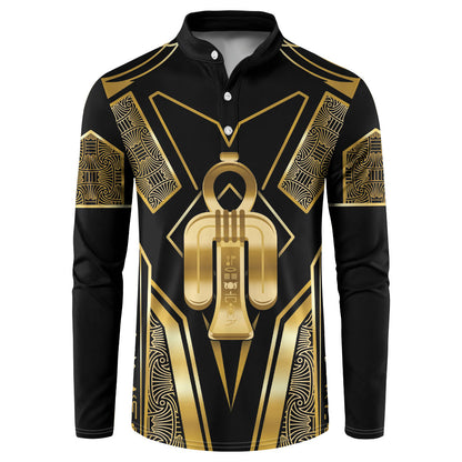 Egypt Tyet Button Sweatshirt Ancient Mythology Knot Of Isis Gold