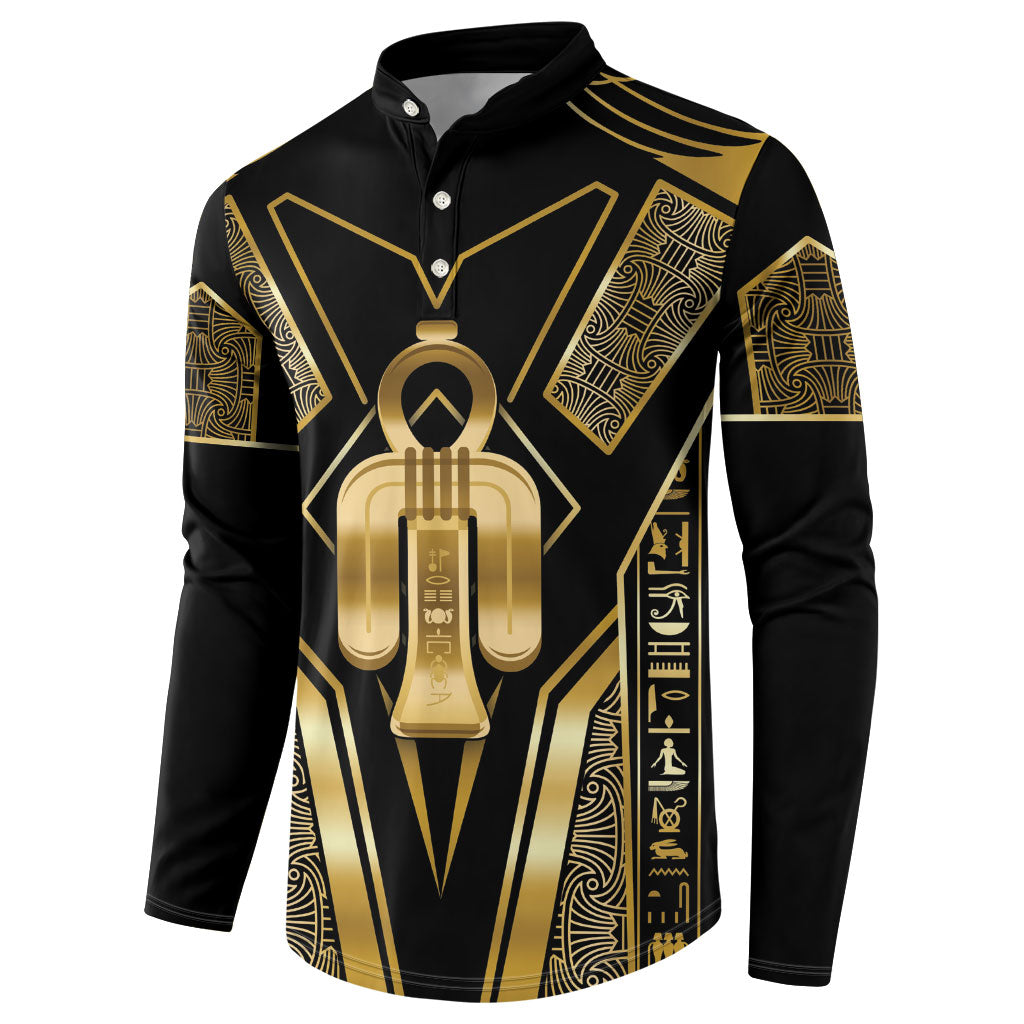 Egypt Tyet Button Sweatshirt Ancient Mythology Knot Of Isis Gold