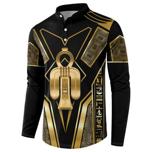 Egypt Tyet Button Sweatshirt Ancient Mythology Knot Of Isis Gold