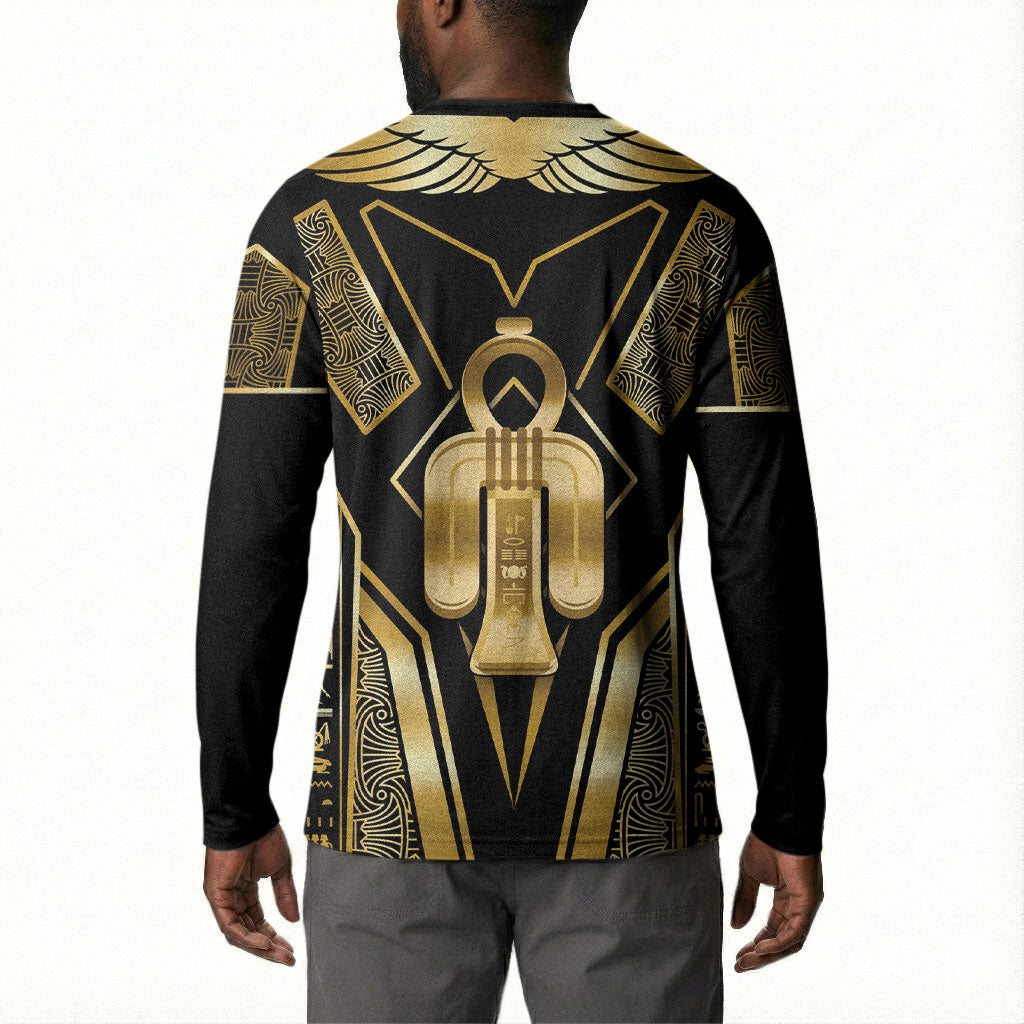 Egypt Tyet Button Sweatshirt Ancient Mythology Knot Of Isis Gold