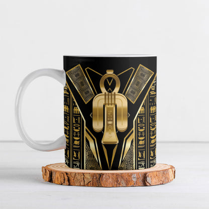 Egypt Tyet Ceramic Mug Ancient Mythology Knot Of Isis Gold