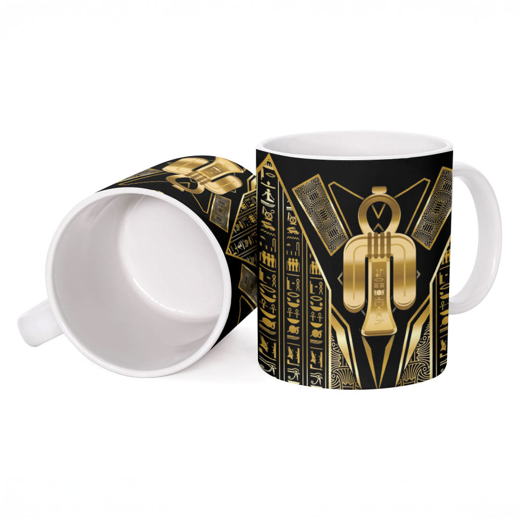 Egypt Tyet Ceramic Mug Ancient Mythology Knot Of Isis Gold