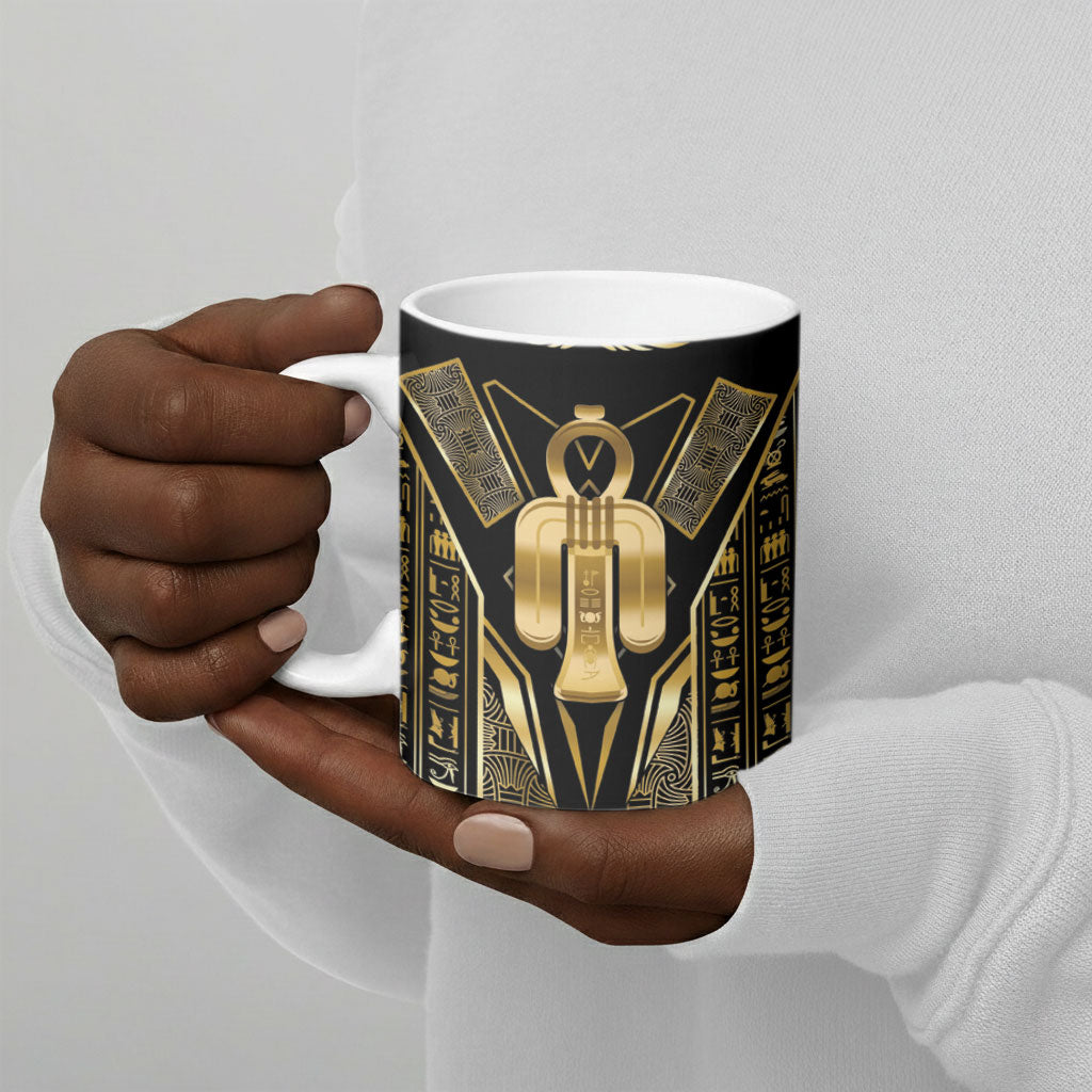 Egypt Tyet Ceramic Mug Ancient Mythology Knot Of Isis Gold