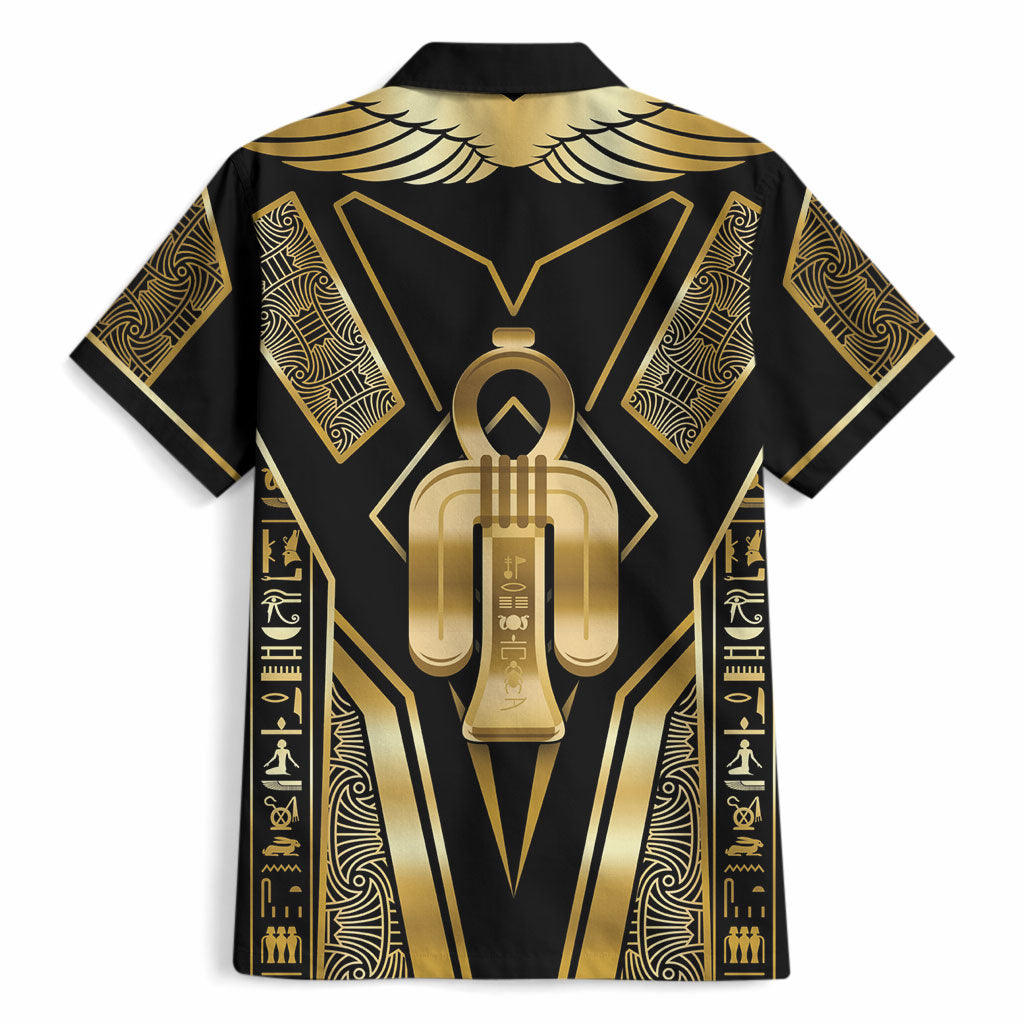 Egypt Tyet Hawaiian Shirt Ancient Mythology Knot Of Isis Gold