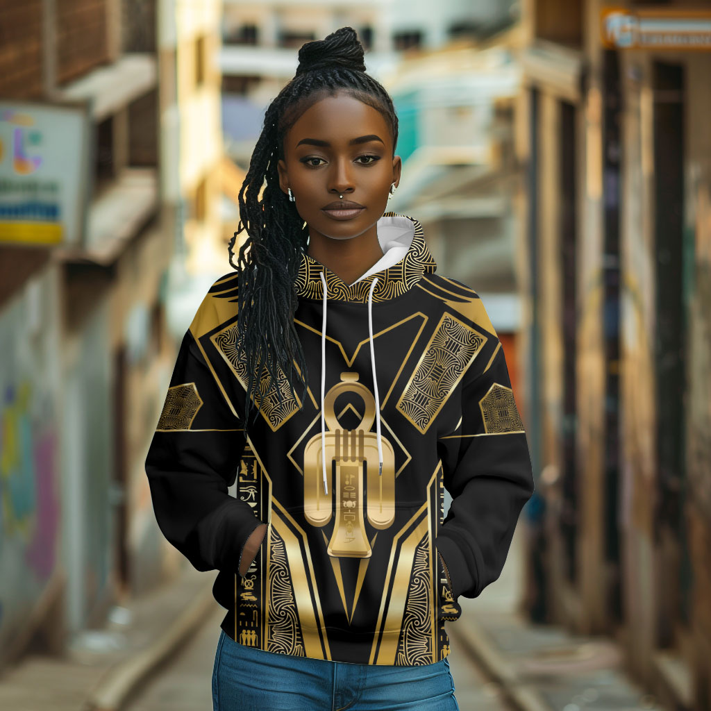 Egypt Tyet Hoodie Ancient Mythology Knot Of Isis Gold