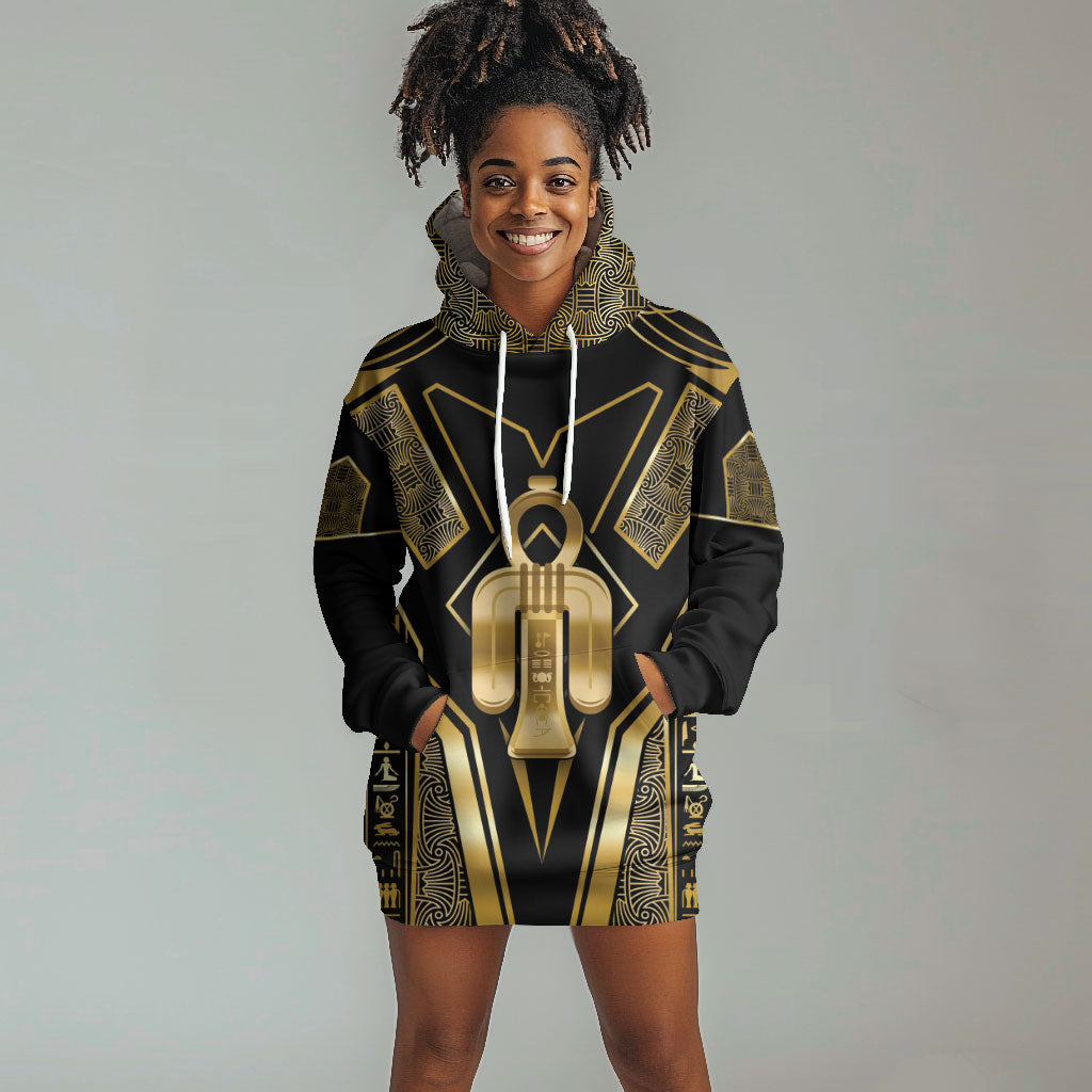 Egypt Tyet Hoodie Dress Ancient Mythology Knot Of Isis Gold