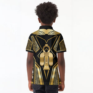 Egypt Tyet Kid Polo Shirt Ancient Mythology Knot Of Isis Gold