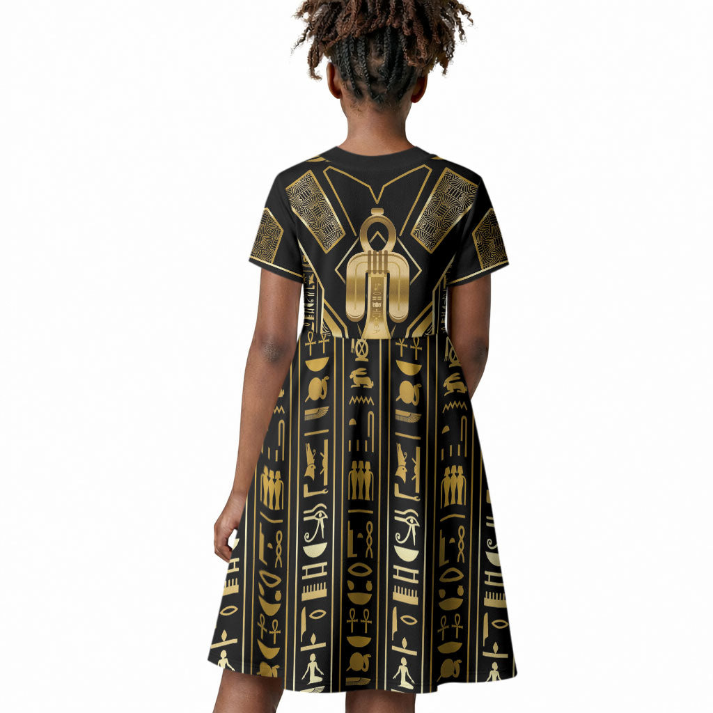 Egypt Tyet Kid Short Sleeve Dress Ancient Mythology Knot Of Isis Gold
