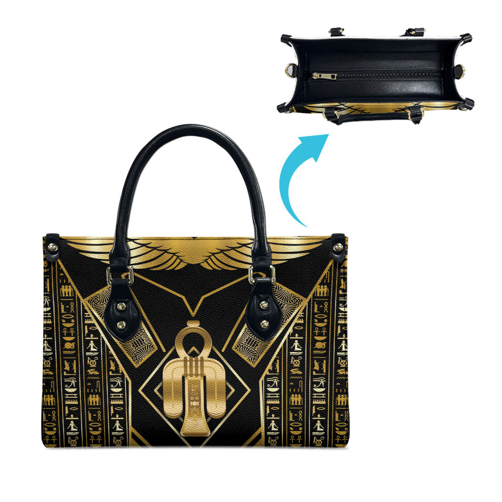 Egypt Tyet Leather Bag Ancient Mythology Knot Of Isis Gold