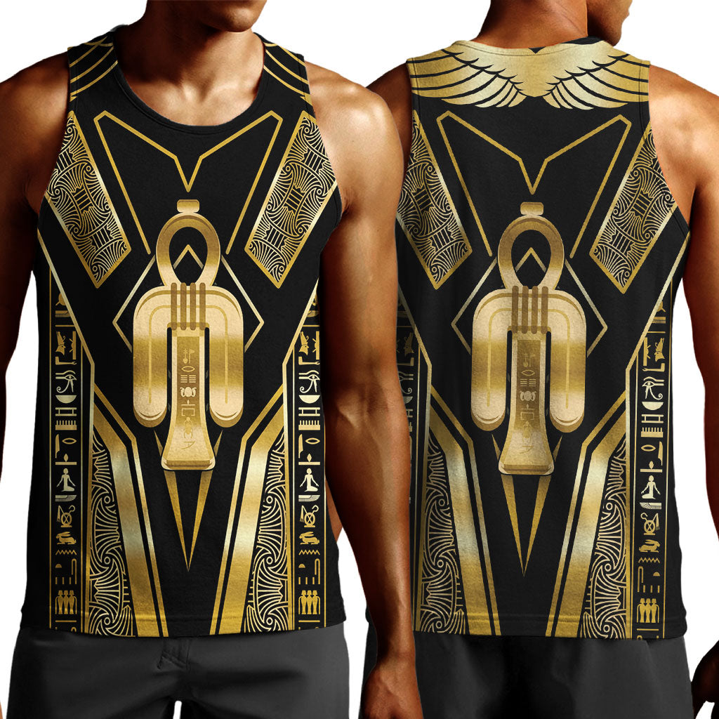 Egypt Tyet Men Tank Top Ancient Mythology Knot Of Isis Gold