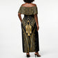 Egypt Tyet Off Shoulder Maxi Dress Ancient Mythology Knot Of Isis Gold