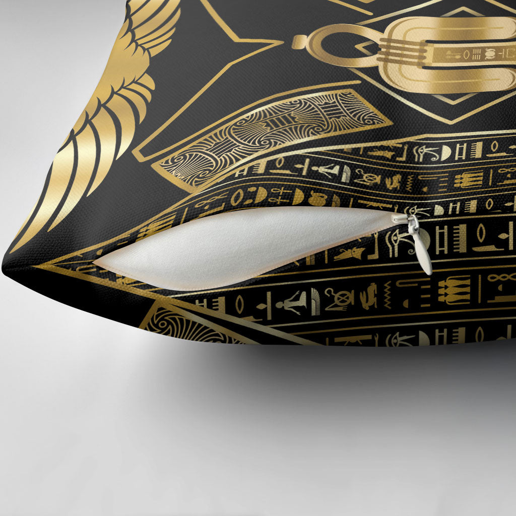Egypt Tyet Pillow Cover Ancient Mythology Knot Of Isis Gold
