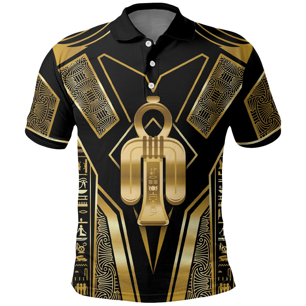 Egypt Tyet Polo Shirt Ancient Mythology Knot Of Isis Gold
