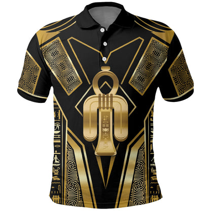 Egypt Tyet Polo Shirt Ancient Mythology Knot Of Isis Gold