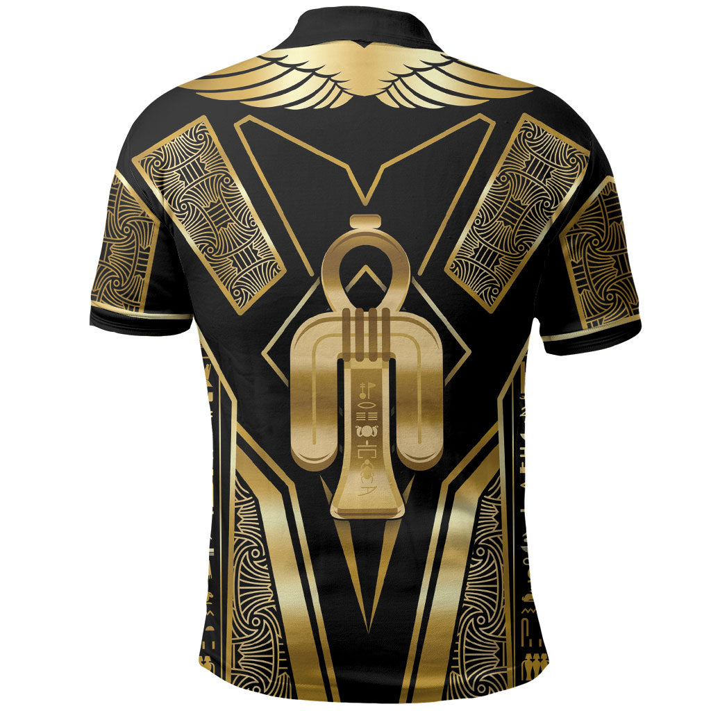 Egypt Tyet Polo Shirt Ancient Mythology Knot Of Isis Gold
