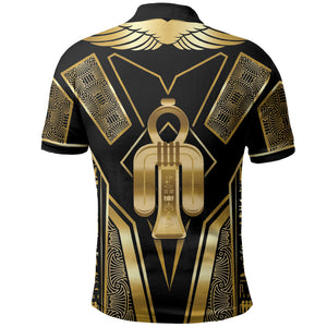 Egypt Tyet Polo Shirt Ancient Mythology Knot Of Isis Gold