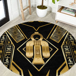 Egypt Tyet Round Carpet Ancient Mythology Knot Of Isis Gold